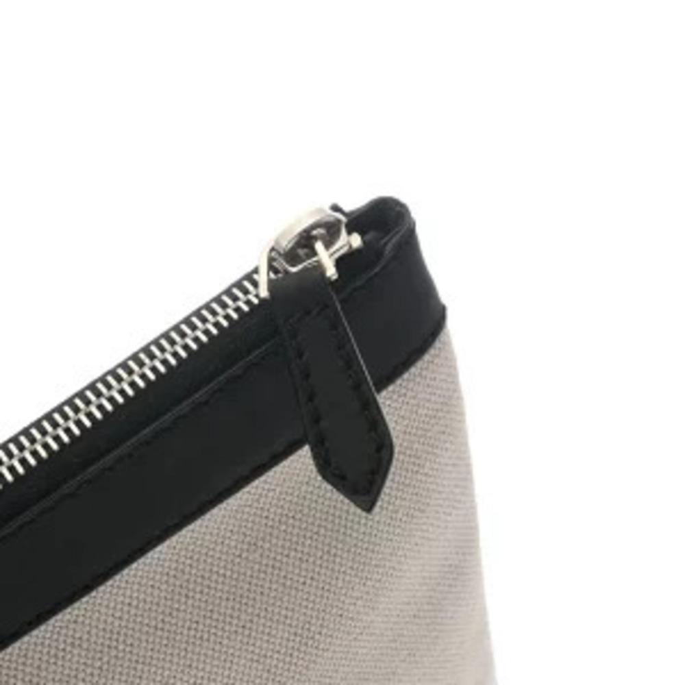 Balenciaga Navy Blue Clip White Black Canvas Leather Clutch Bag - Picture 9 of 9